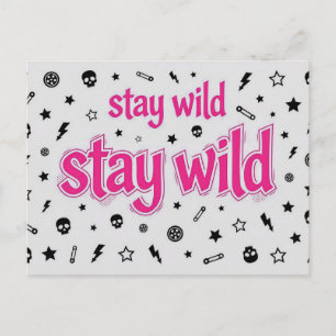Stay Wild Pink Grunge Rocker Postcard