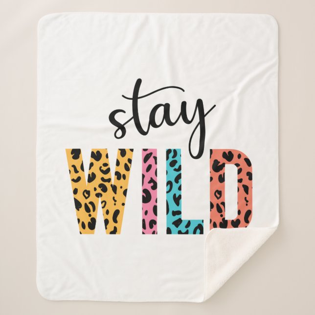 Stay Wild Sherpa Blanket (Front)
