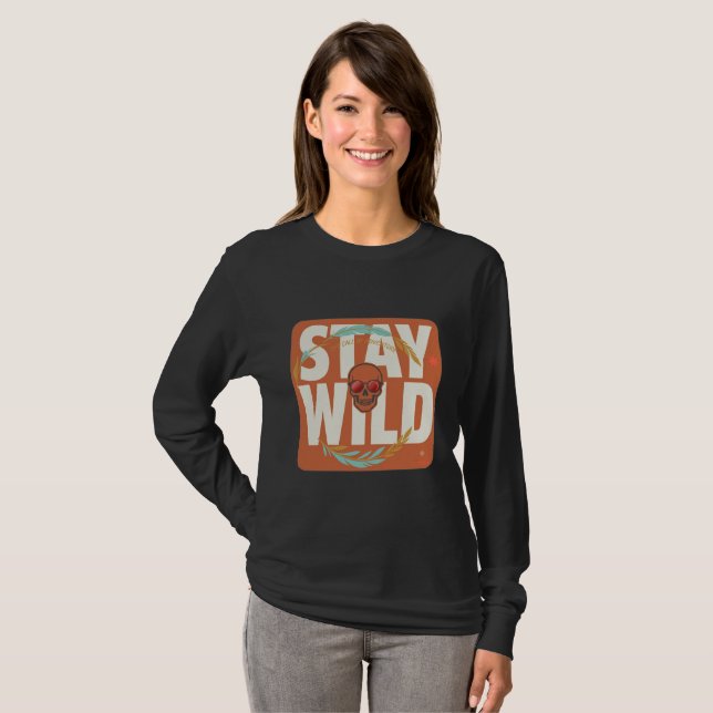 Stay Wild Skull Long Sleeve Shirt (Front Full)