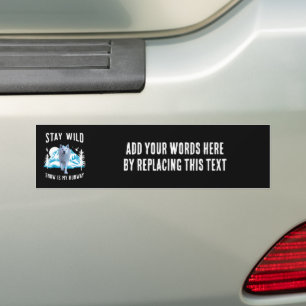 Stay Wild Snow Is My Runway Wolf Art Bumper Sticker