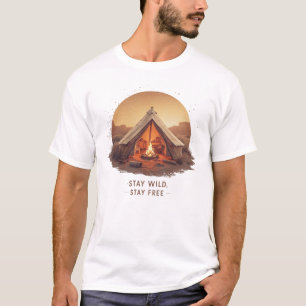 Stay Wild, Stay Free ⛺   Vintage Camping T-Shirt