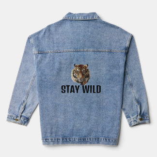 "Stay Wild Tiger Spirit Tee" Denim Jacket