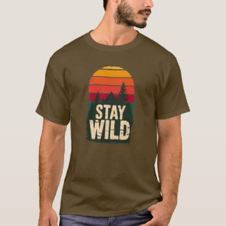 Stay Wild Vintage Sunset Mountain T-Shirt