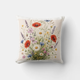 Stay Wild Vintage Wild Herbs Botanical Design Cushion