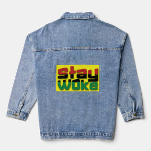 Stay Woke AF Pro Black Power Black History Blm  Denim Jacket