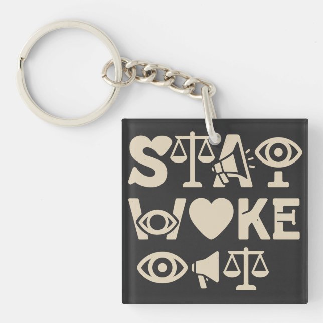 Stay Woke Awareness Apparel Key Ring (Front)