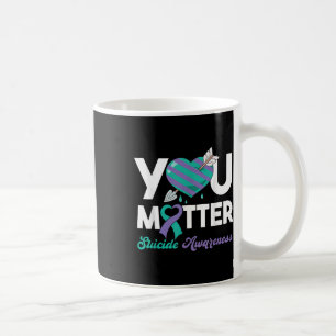 Stay You Purple Teal Heart Suicide Awareness Coffee Mug