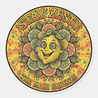 Stay Zesty Psychedelic Citrus Sticker