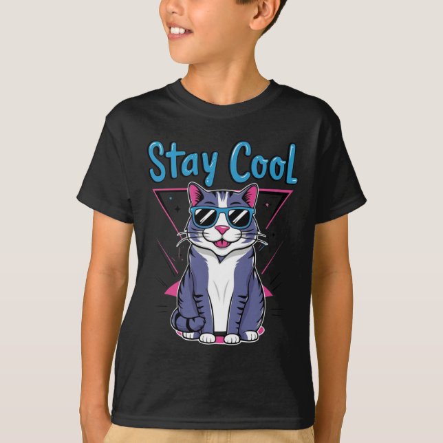 StayCoolCatTshirtDesign-CoolCatTeeGraphicforCasual T-Shirt (Front)