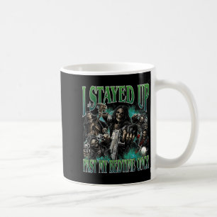 Stayed Up Past Bedtime Funny Hard Skeleton Meme Coffee Mug