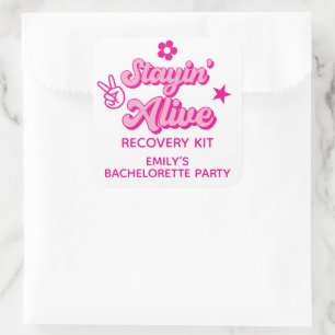 Staying Alive Bachelorette Recovery Kit Square Sticker