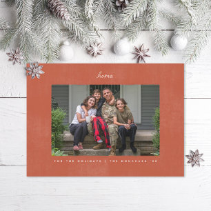 Staying at Home Minimal Family Christmas Photo Holiday Card