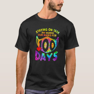 Staying On Task And Wearing Our Masks 100 Days Tie T-Shirt