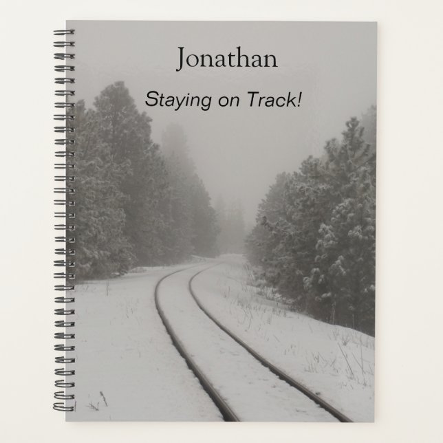 Staying on Track Personalised Train Tracks Photo Planner (Front)