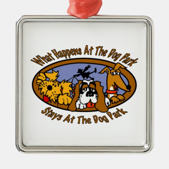 Stays @ The Dog Park Metal Tree Decoration (Front)