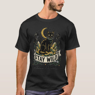 StayWild Black Cat Shirt Mystical Witchy Aesthetic