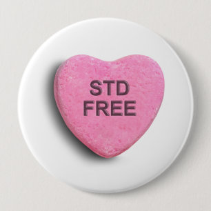 STD FREE 10 CM ROUND BADGE