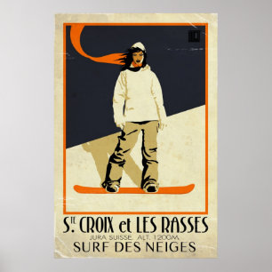 Ste. Croix et Les Rasses - Vintage Effect Poster