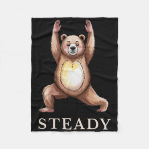 Steady Bear Yoga Shirt Calm Lance Cute Animal Yogi Fleece Blanket