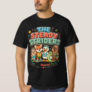 Steady Striders Cute Running Club Animal Friends T-Shirt