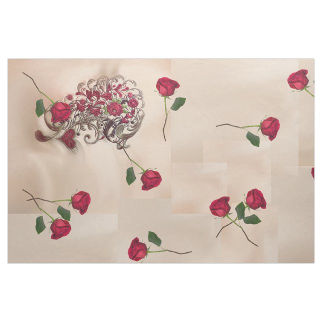 Steady Threads Modern Vintage Rose & Calligraphy Fabric (Fat Quarter)