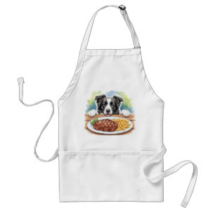 Steak and Fries with Border Collie Funny Dog Lover Standard Apron