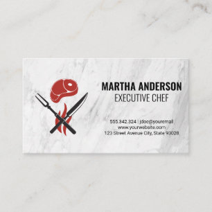 Steak and Serving Utensils Business Card