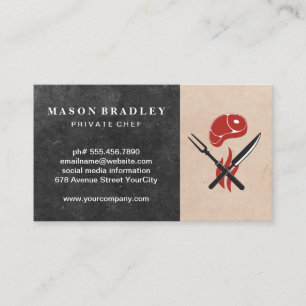 Steak and Utensils   Culinary Restaurant Business Card