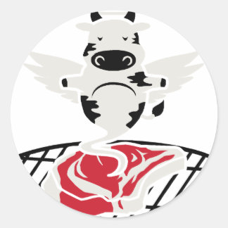 Steak Angel Classic Round Sticker