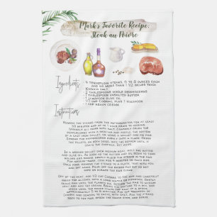 Steak au Poivre   Recipe Heirloom Kitchen Towel