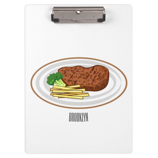 Steak cartoon illustration clipboard (Front)