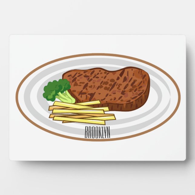 Steak cartoon illustration plaque (Front)