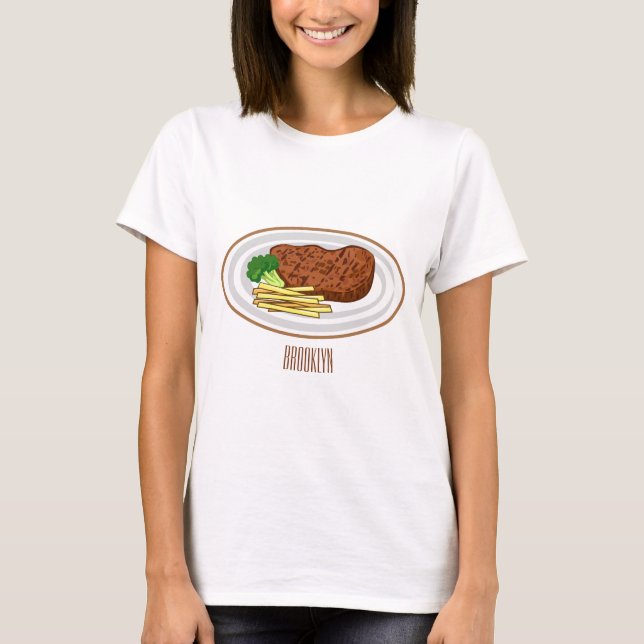 Steak cartoon illustration T-Shirt (Front)