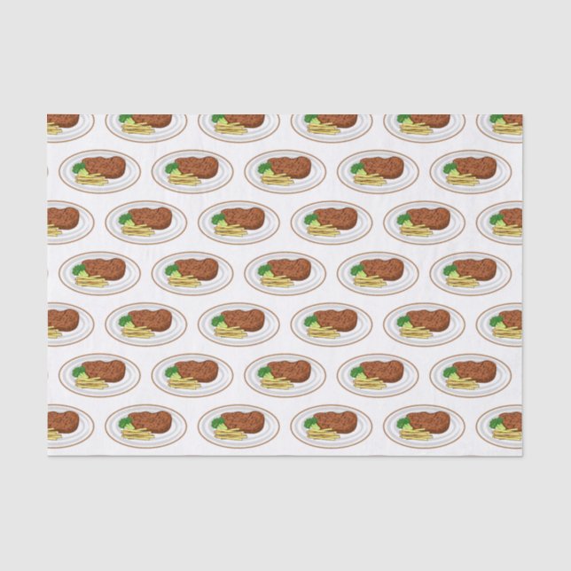 Steak cartoon illustration tissue paper (Front)