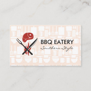 Steak Cutlery Logo   Kitchen Patterns Business Card