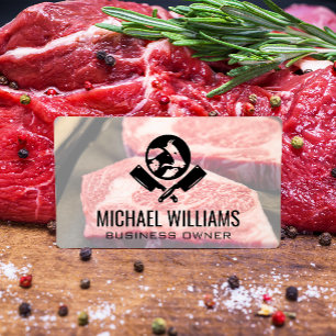 Steak Cuts   Butcher Knives Logo Business Card
