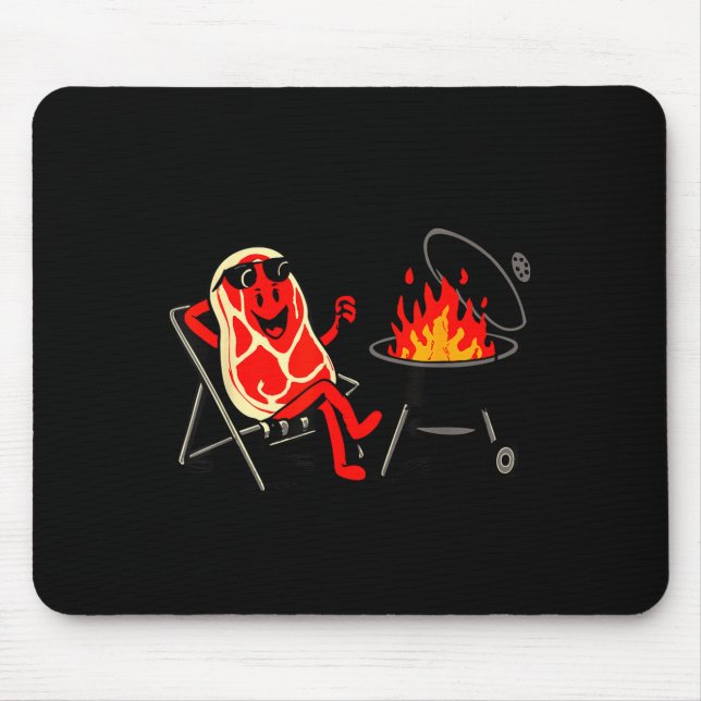 Steak dive funny cookout steak bbq grilling mouse mat (Front)