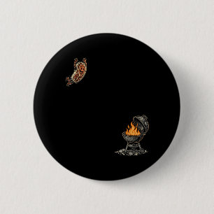 Steak Dive Funny Flying Steak Bbq Grilling Cartoon 6 Cm Round Badge