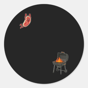 Steak Dive Shirt Funny Flying Steak Bbq Grilling Classic Round Sticker