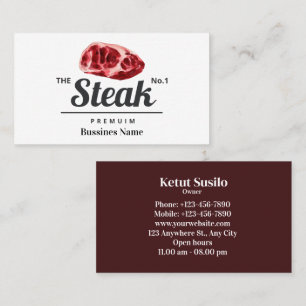 Steak Food Watercolor Business Card