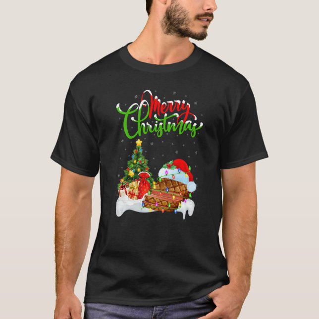 Steak Food  Xmas Decorations Santa Steak Christmas T-Shirt (Front)