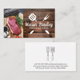 Steak Herbs and Spices   Wood Business Card