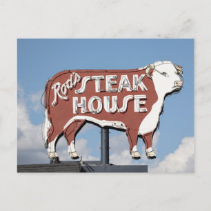Steak House Sign on Route 66  Postcard