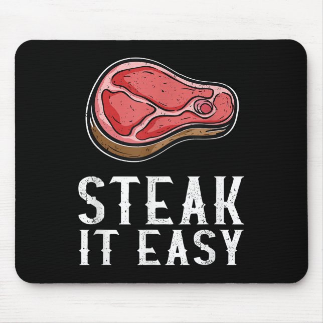 Steak It Easy Funny Bbq Barbecue Meat Smoker Pitma Mouse Mat (Front)