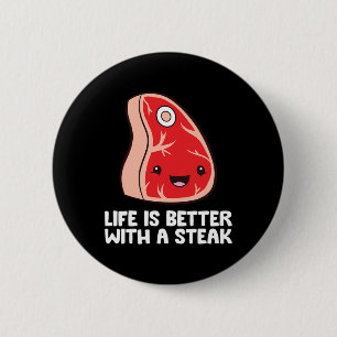 Steak Lover Bbq Grilling Meat Life Is Better With 6 Cm Round Badge