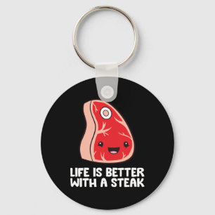 Steak Lover Bbq Grilling Meat Life Is Better With Key Ring