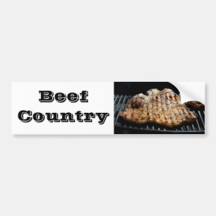 Steak on Grill - Beef Country Bumper Sticker