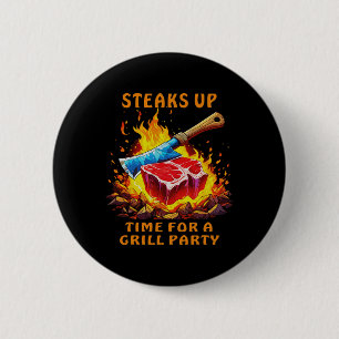 Steak Rbecue Party Funny Sayings For Men And Chef 6 Cm Round Badge