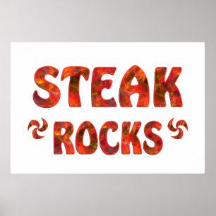 STEAK ROCKS POSTER