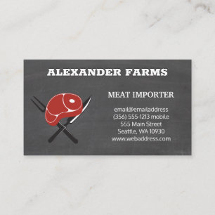 Steak Serving Utensils   Chalkboard Business Card